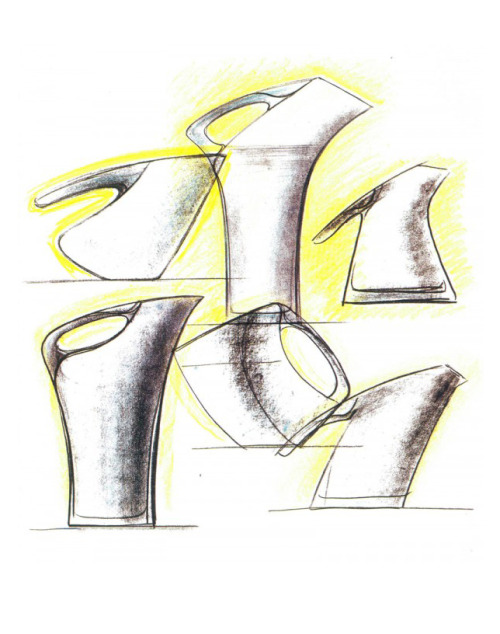 Angelo Mangiarotti, design study, 1985. Mithos Pitcher Set: Anatis, Askos, Kyathos. Greek inspired g