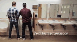 2hot2bstr8:  looks like 2 hotties couldn’t keep their hands off each other’s cocks in the men’s bathroom…. hell yeahhhhhhh i’d love this to happen to meツツツ
