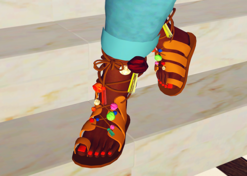                                            Pom Pom Sandals. Recolorable.. Not Morphed. (Due to mesh 