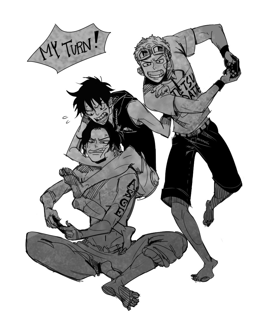 kingzart:  Gaming Ace Luffy and Sabo. My favorite characters of One piece. Always