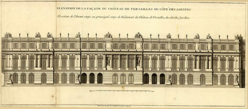 archimaps: Elevation of the garden facade of the Chateau de Versailles