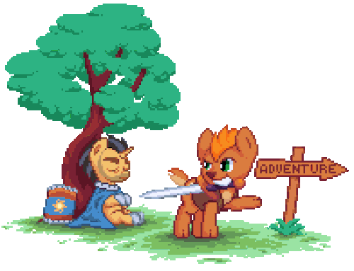 Anon requested Double-A’s Faun & Knight. (Orig size) (3x bigger) Update: fixed a flashing piece of grass.