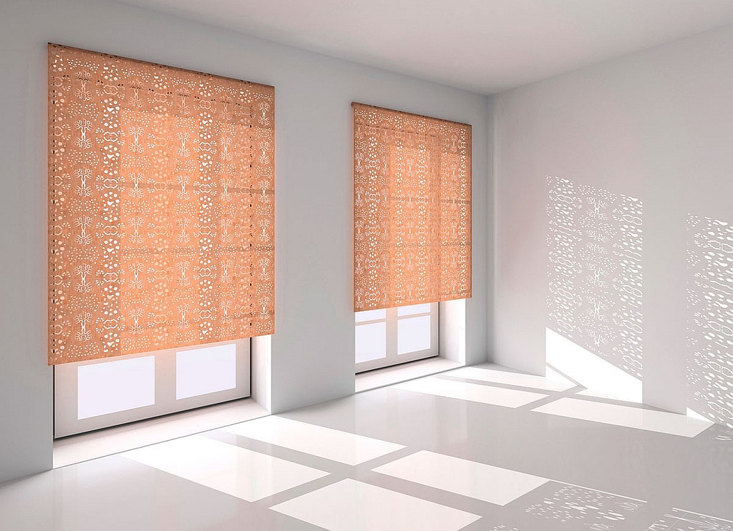 Sundraw laser-perforated cork curtains by Joana Fraga and Azambuja Varela, from our roundup of Maison & Objet Fall 2014 trends. Photography courtesy of Joana Fraga/Azambuja Varela.