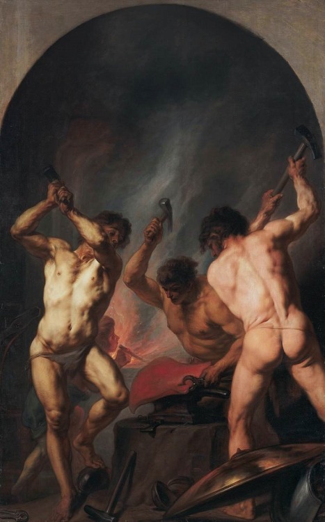 hadrian6:The Forge of Vulcan. 1649. Theodoor Van Thulden. Netherlandish 1606-1669. oil/canvas.    http://hadrian6.tumblr.com