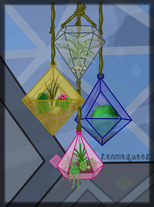 renniequeer:I’ve been sitting on the idea of Gem-shaped succulent planters for a long time, an