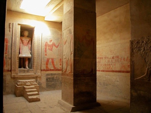 The Mastaba of MererukaMereruka vizier’s funeral statue in front of his false door at his Saqq