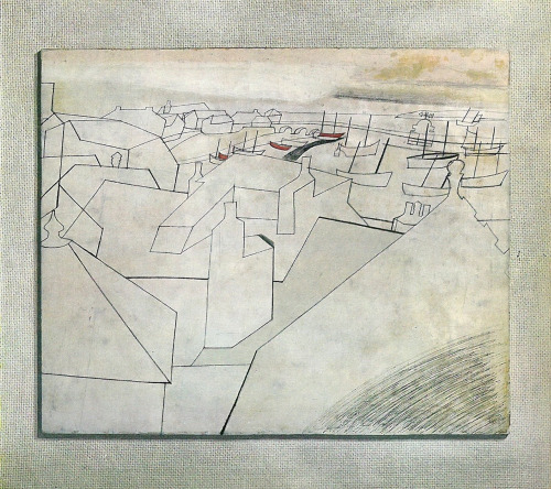 XXX bluecote:ben nicholson st ives harbour from photo