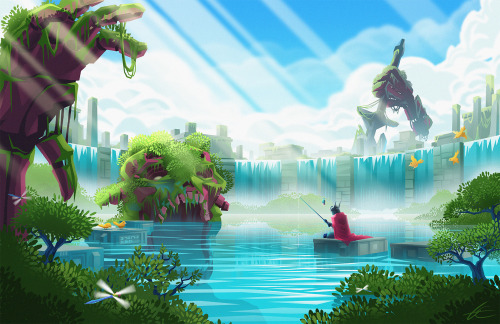 francoyovich:Third Hyper Light Drifter illustration : The Lake. Despite the grim nature of the eve