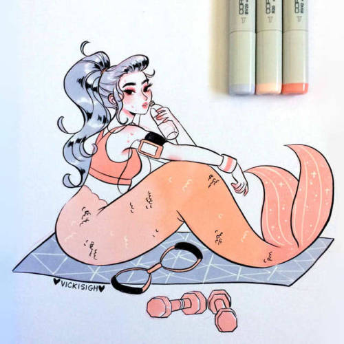 vickisigh: Last week of Mermay! Thanks so much for joining me on this challenge, it was so fun! ^^&l