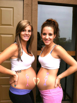 pregnant-amateur-sex:  Do you like my pic? Wanna meet Me? Click Here  These friends became pregnant by the same Black man but at different times.
