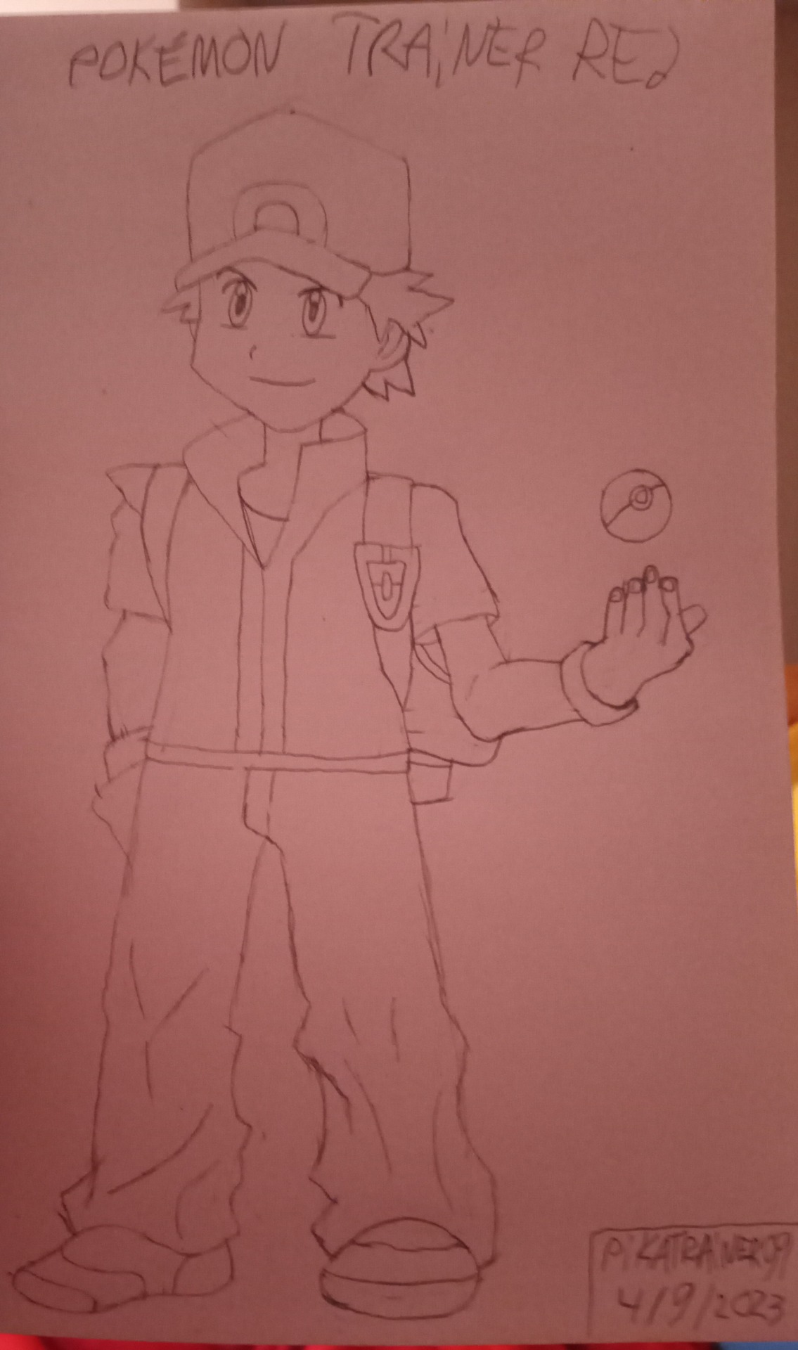 how to draw pokemon trainer red  Pokemon trainer red, Pokemon red