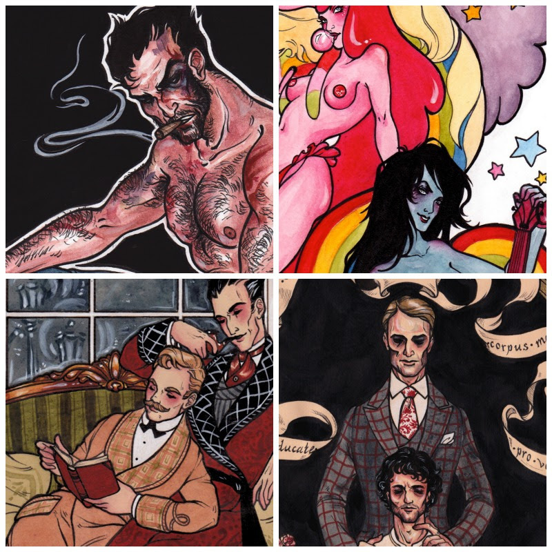 fyodorpavlov:
“ d20burlesque:
“ We are so excited about our sponsor for D20 Burlesque’s Slash Fic Spectacular this Saturday, Feb. 13th at the Parkside Lounge! @fyodorpavlov is giving us these 4 slash works, plus more artsy original goodies to raffle...