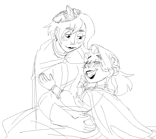 my brain has been thinking about queen rapunzel and shorter haired cassandra,, and like what if they