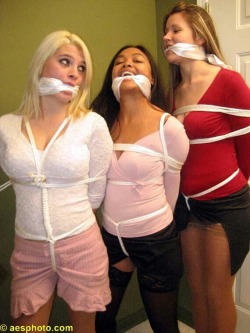 thexpaul2:  Three damsels tied then taped