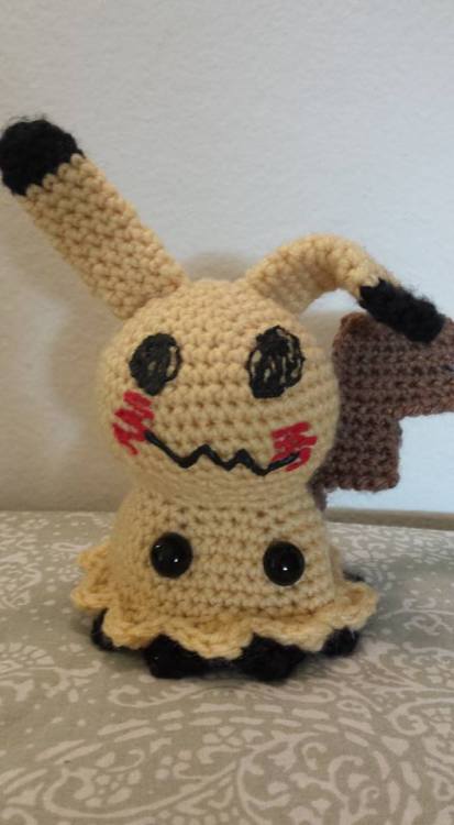 Amigurumi Chibis~Hello KittyEevee (fluffy edition!)MimikyuMade by patterns (and permission granted) 