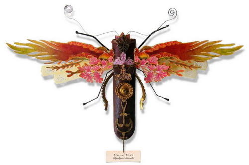British artist Mark Oliver crafts his “Litter Bugs” from trash and found objects. 