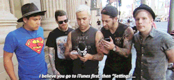 pigeoncowboys:  Fall Out Boy Helps You Get