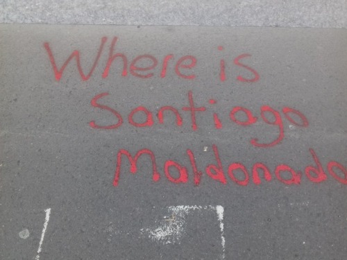 Saxony-Anhalt, Germany: Graffiti for Disappeared Anarchist Comrade Santiago Maldonado#UnMesSinSantia