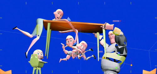 Storyboard Sketch → Layout and Animation → Modeling, Set Dressing and 