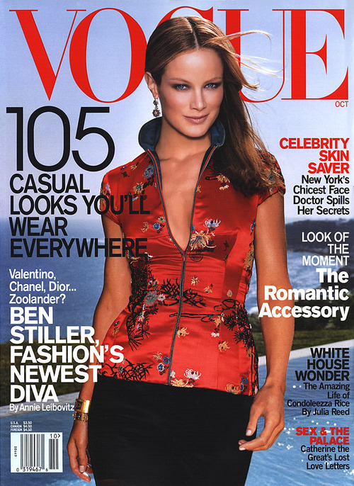 Vogue February 2000 ANGELA LINDVALL Cover Marc Jacobs Bridget