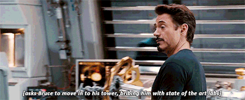 evilwomen:Tony Stark + his instant connection to BruceNick Fury, probably: Since yesterday, you’ve m