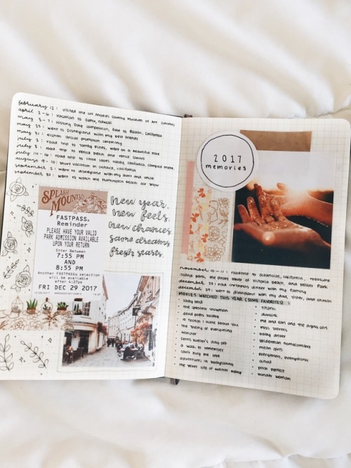 kaylareads:made a 2017 memories page in my bullet journal ✨