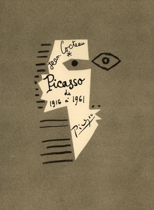 thegameofart:  Jean Cocteau, Picasso de 1916-1961, Monaco: Éditions du Rocher, 1962. Cover by Picasso. (via Arte) 