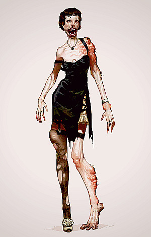 rapture-aesthetic-ideals:BioShock 2 concept art - Baby Jane & Lady Smith.