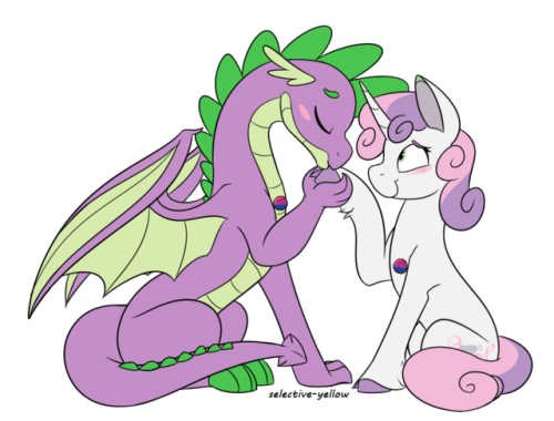 Spike My Little Pony Sweetie Belle Porn - home of that sunset au â€” Shimmer Verse Pride Day 13: Spike (bisexual!) x...