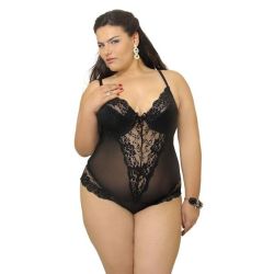 lingerie-plus:  Body Transparenza Plus Size (sem Bojo)