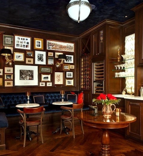 Seated Bar - Home BarInspiration For A Sizable, Traditional, Single-wall, Seated Home Bar Remodel With