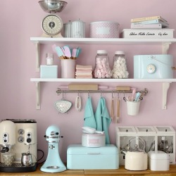 niftyncrafty:   passionforbaking Instagram  This is beautiful! I love the pastels, this would have to be such an adorable house. 