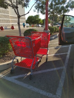 keeponshouting:   chronicillnessproblems:  encryptionillness:  chronicillnessproblems:  So this happened TWICE while I was out running errands earlier this week. The access lane is absolutely not a place to leave your cart. It’s there SO THAT DISABLED