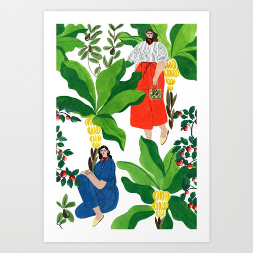 Going Green Art Collection     1. Cat in Potted Jungles, Ambers Textiles     2. Tropical green leaf,