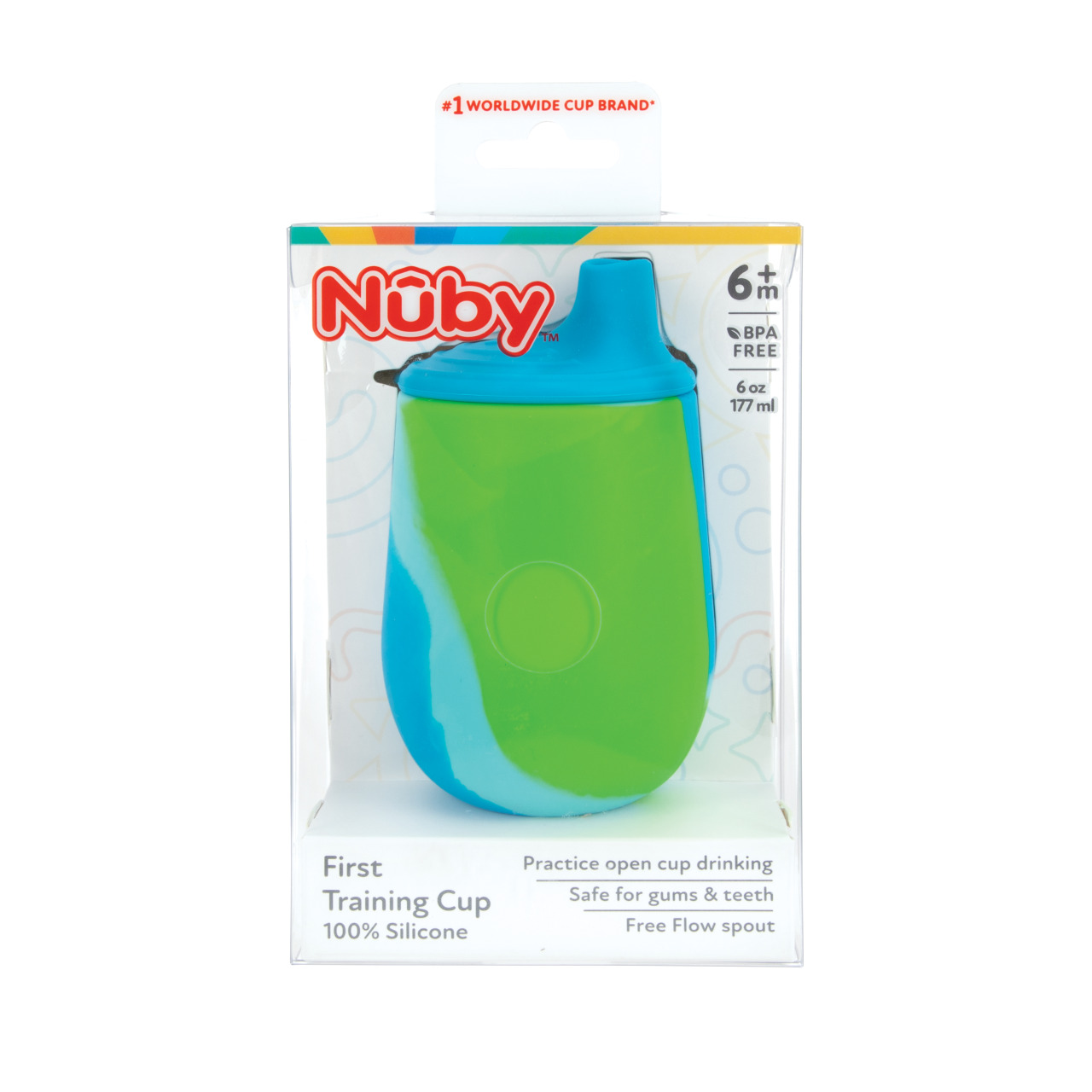 NUBY No-Spill Edge 360 2 Stage Drinking Cup with Removable Handles