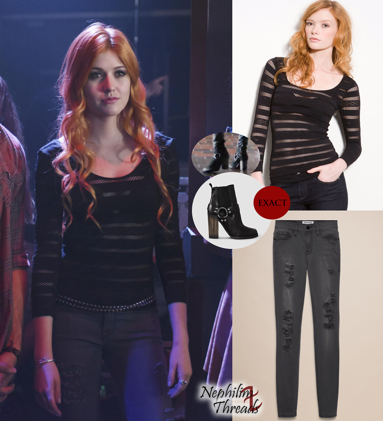 Clary Fray 1x01 'The Mortal Cup' Full Outfit...