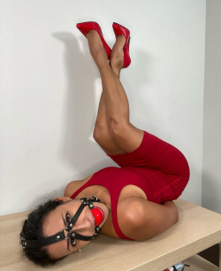 ilikeballgaggedgirls:Lady in red ….(ball gag). Mark  at (574)-806-2745) Is A Want Be Sissy Bitch Boy Shower Toy My E   mail Is markgenis@hotmail.com I Want to Be Raped Like The Slut I Truly   Am! CNC I Con SenuaL non Consenseua  l VRF Violentt Rape