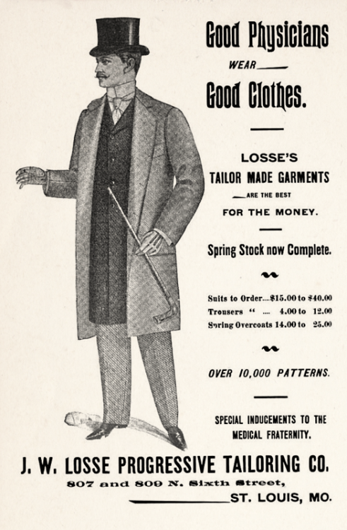 J.W. Losse Tailoring, 1897Adjusted for inflation, one of these spring overcoats would run you $400-7