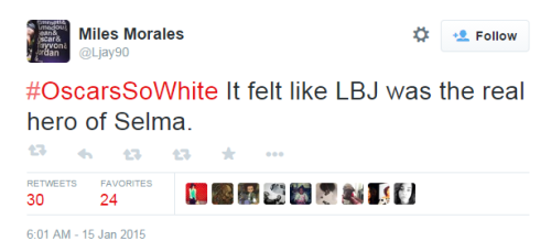 geejayeff: The #OscarsSoWhite tag is going in!