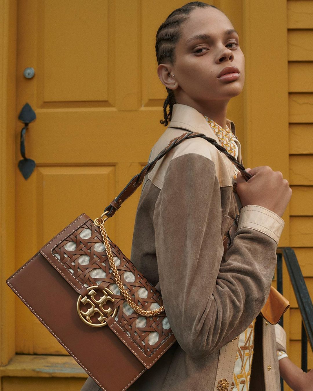 L is for Look 20Our new basketweave Miller shoulder bag, worn with an ...