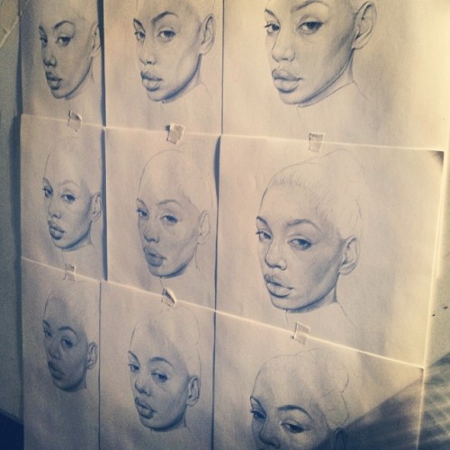 theblacklesbiancorner:  bluuamber:  tsabe:  T.S. Abe “72° Degrees in the Shade” Pencil on Paper  “72° Degrees in the Shade.”/“Animated Self Portrait Study” http://www.tsabe.co.uk/   This is magnificent !  This is
