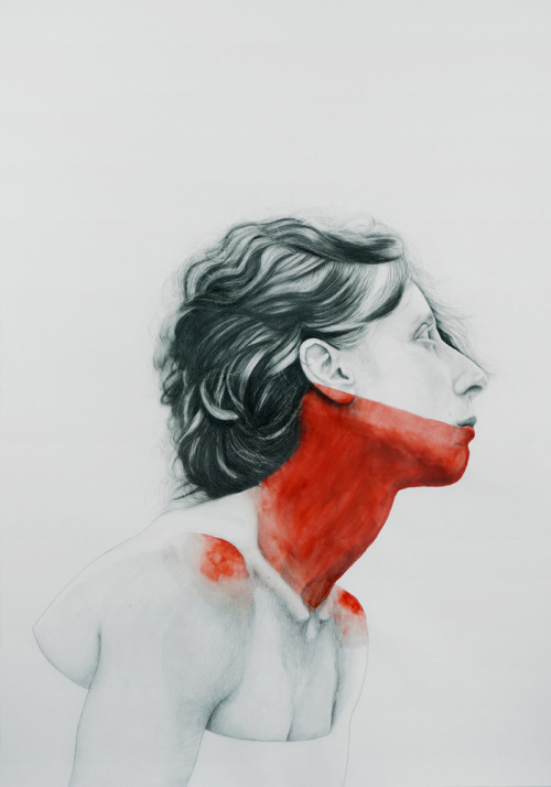 Antonella Montes aka Lantomo (Italian, based Beijing, China) - 1: Red I, 2014, Pencil, Pastels and B