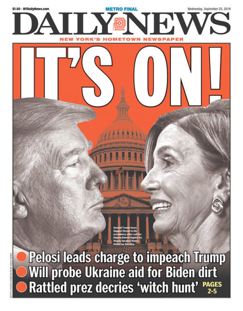 ‘It’s on’: How newspapers around the world covered Pelosi’s launch of impeac
