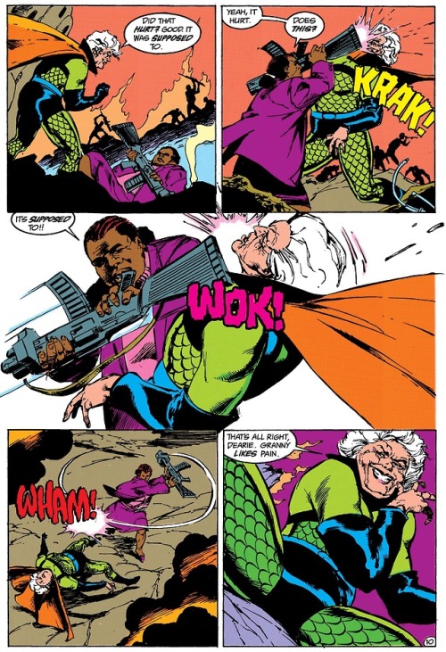 Amanda Waller vs. Granny Goodness.[from Suicide Squad (1987) #35]