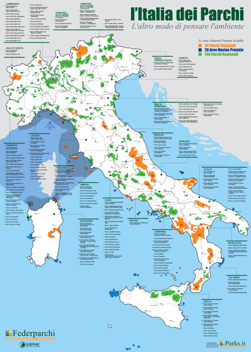 mapsontheweb:Parks and protected areas in Italy.
