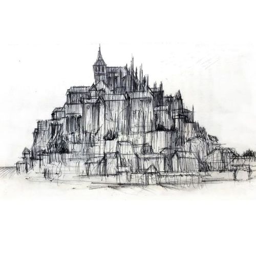 Travels with my sketchbook - Mont St Michel, Normandy, France. Even when it’s a tourist view with a 