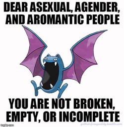 golbatsforequality:  Dear asexual, agender,