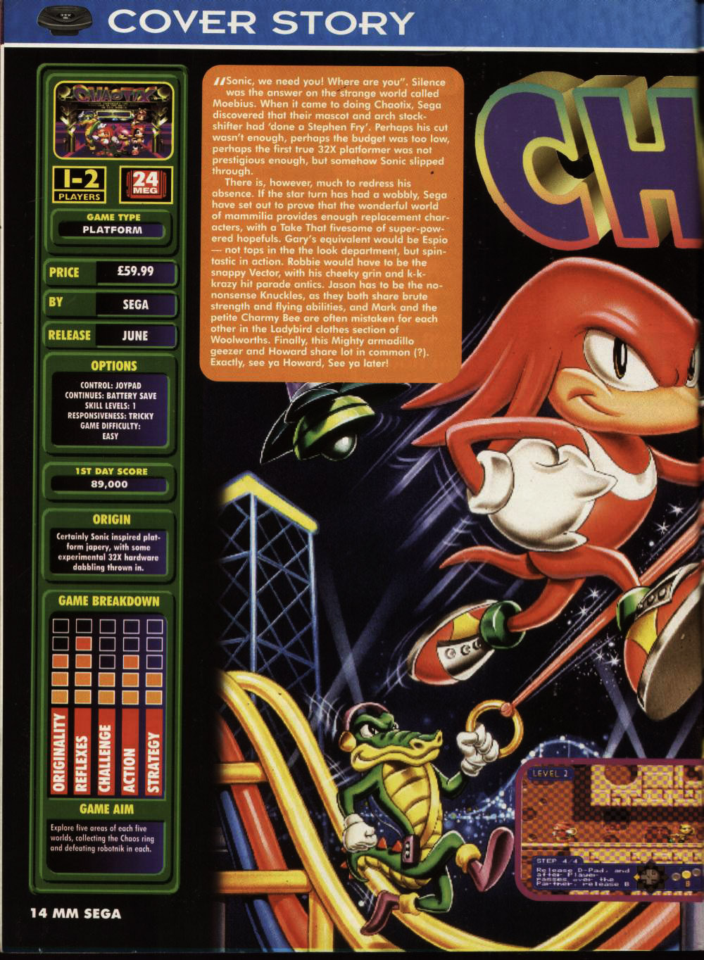 Knuckles Chaotix Opertion 32X Album Artwork by