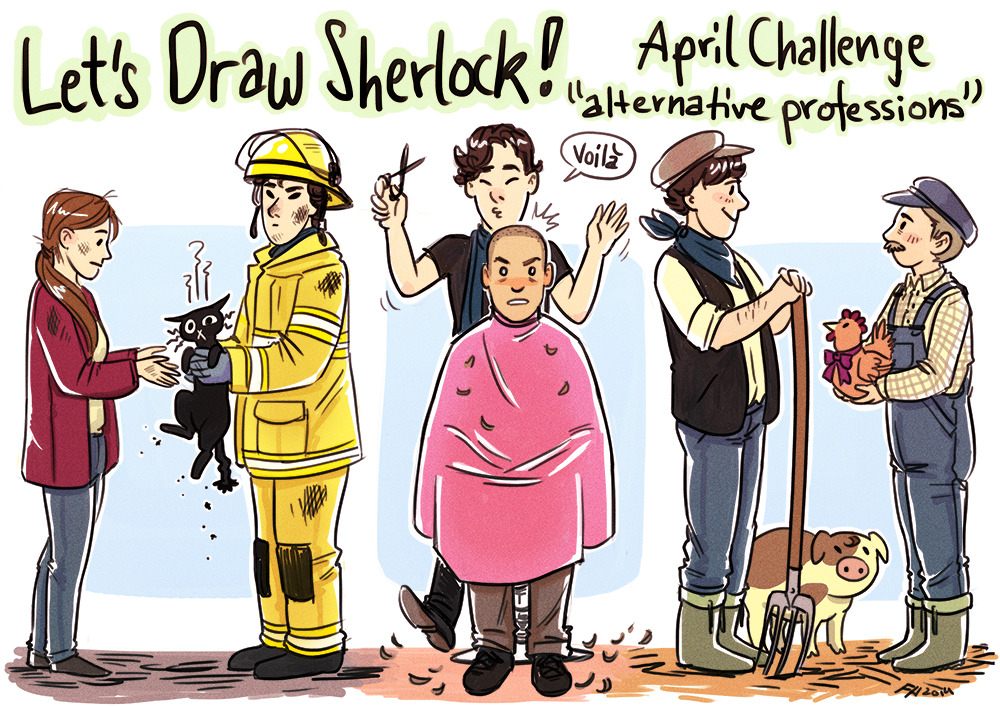 letsdrawsherlock:   April Challenge: Alternative Professions! (example art by Katzensprotte)