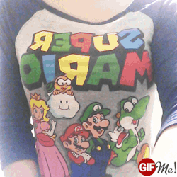 sexysexandsuch:  loveasdeepasthesea:savingthrowvssexy:loveasdeepasthesea submitted:  I hope you don’t mind that I did a gif. Saw that you liked Geeky &amp; Sexy and I happened to be wearing my Super Mario shirt which I thought was perfect lol. This